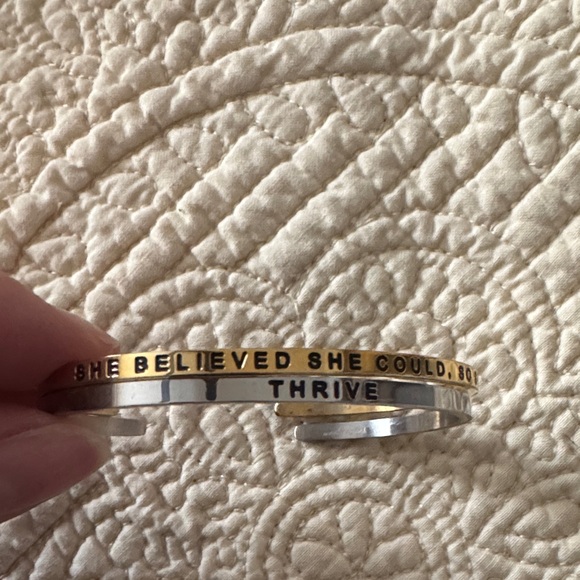 MantraBand Silver and Gold Motivational Bracelets - Picture 3 of 4